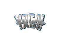 vocal tags logo on a black background