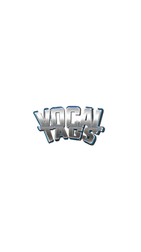 vocal tags logo on a black background