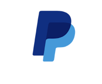 the paypal logo on a black background